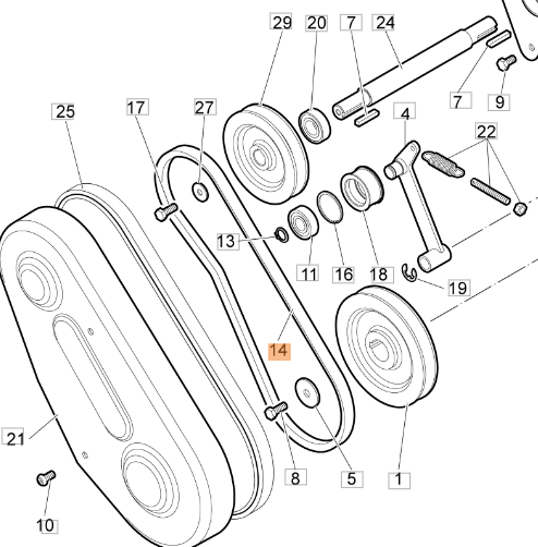 CINGHIA ROTORE CORTA PER TRINCIASARMENTI WB 50 OLEOMAC