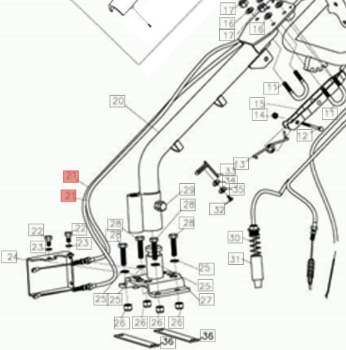 CAVO PER COMANDI AL MOTORE MOTOZAPPA NIBBI 118D(K7000/900)