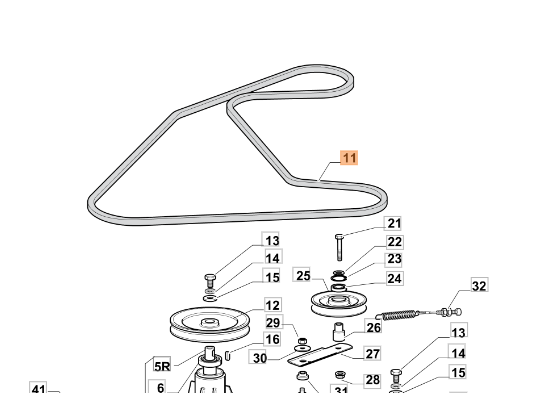 Cinghia ricambio per trattorino OM 91 Plus 14.5 hp Oleomac