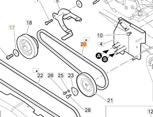 CINGHIA MOTORE PER TRINCIASARMENTI WB 50 OLEOMAC