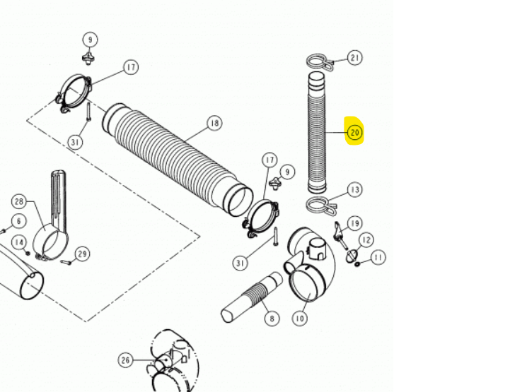 TUBO FLESSIBILE GOMITO NUOVO SERBATOIO PER ATOMIZZATORE M1200 CIFARELLI