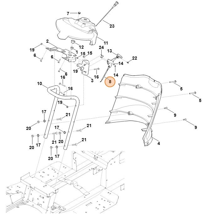 CAVO DI COMANDO ACCELERATORE TRATTORINO RT 5112.1Z/5097/6127 STIHL