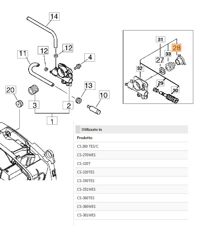 COLLARINO RICAMBIO PER MOTOSEGA 360 TS SHINDAIWA