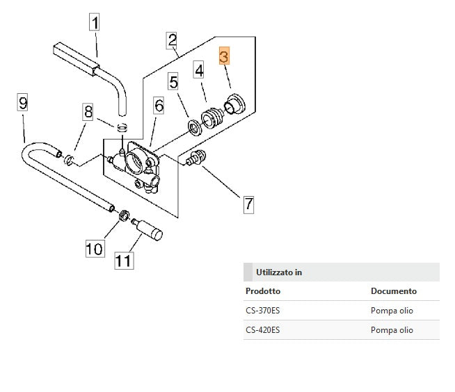 COLLARINO 10 RICAMBIO PER MOTOSEGA 451S SHINDAIWA