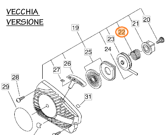 MOLLA DI RITORNO PER MOTOSEGA 280 TCS SHINDAIWA