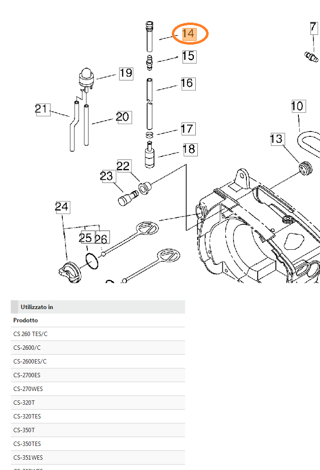 TUBICINO PER MOTOSEGA 280 TCS SHINDAIWA