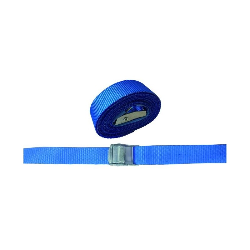 Cinghia semplice con cricchetto 25 mm lunghezza blu 2.5 mt. vigor