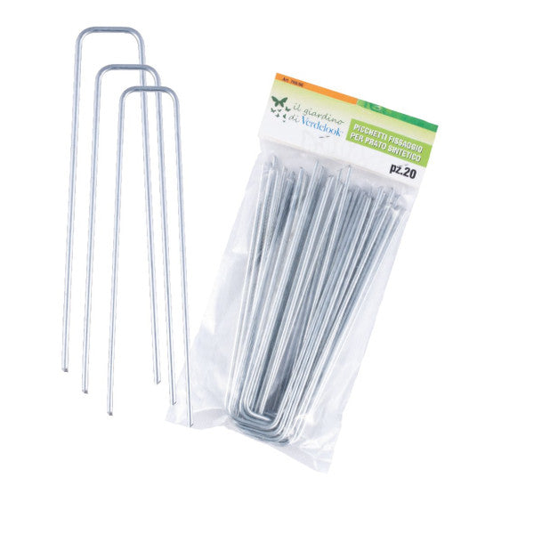 SET 20 PICCHETTI FERMA PRATO TELO ZINCATO VERDELOOK 799/66